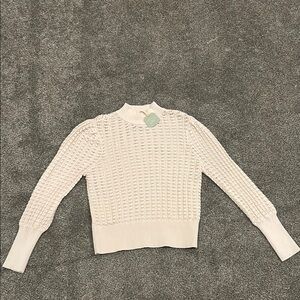 Cream Cowl Neck Sweater with Textured Knit